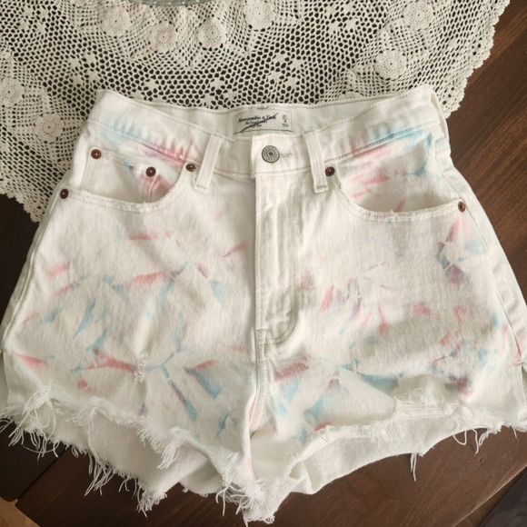 Women's Tie-Dye Denim Shorts - Picture 1 of 5